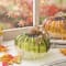 Glitzhome® Green & Amber Crackle Glass Short Pumpkin Set
